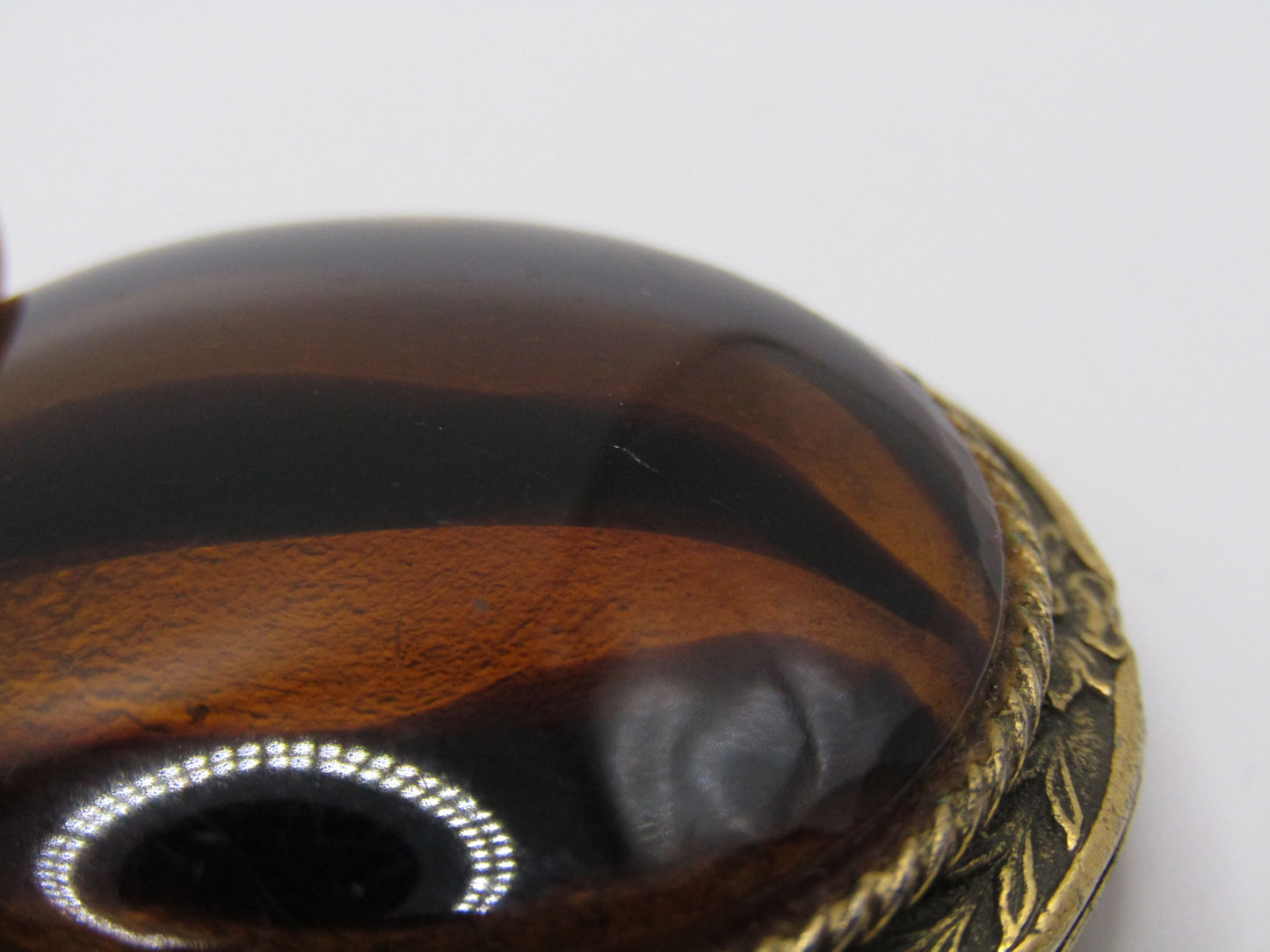 Vintage Original by Roberts Floral Zebra Print Glass Brooch Pin