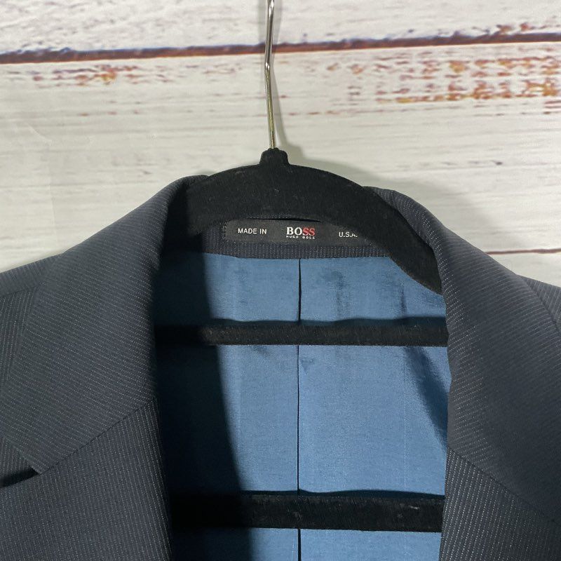 Hugo Boss Navy Blue Pinstripe Men's Suit Jacket Size in Description