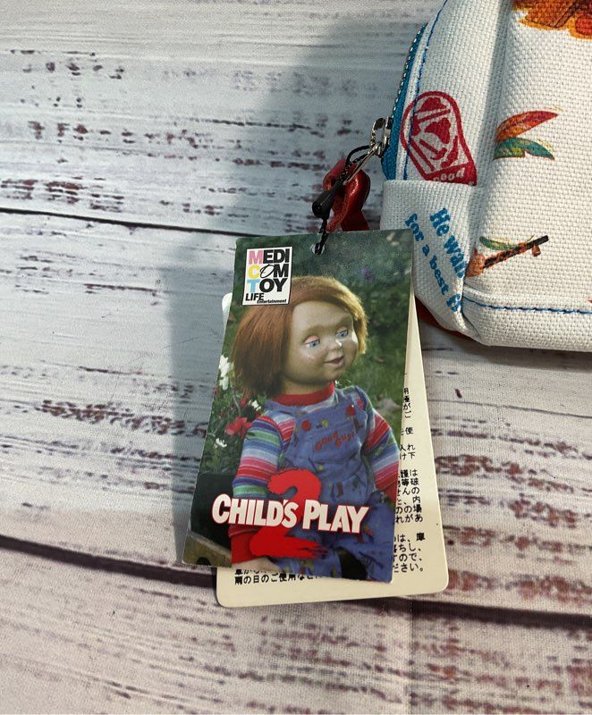 New Rare Medicom Toy Chucky " Child's Play Travel Bag White Small