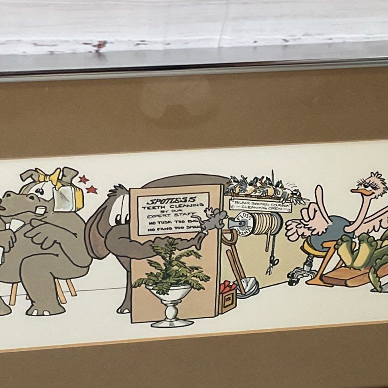 COA Signed ROBERT MARBLE "High-Tech Tooth Dr." Lithograph- FRAMED 38.5" X 10"