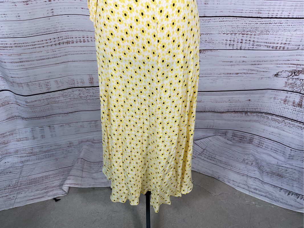 NWT GANNI Women's Maize Wrap Crepe Dress- SZ 36