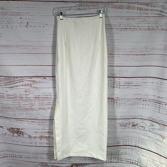 Adriana Degreas White Side Zip Midi Pencil Skirt - Size P/S
