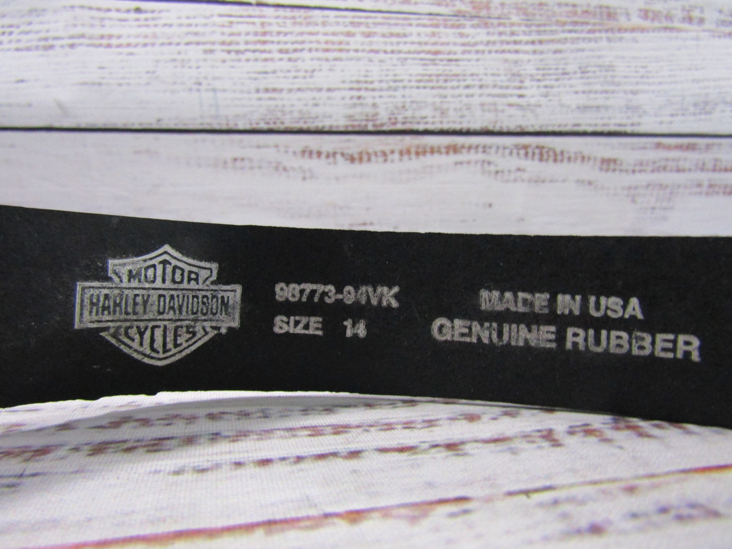 Harley-Davidson Boy's Black Rubber Belt Size 14 Made in The USA
