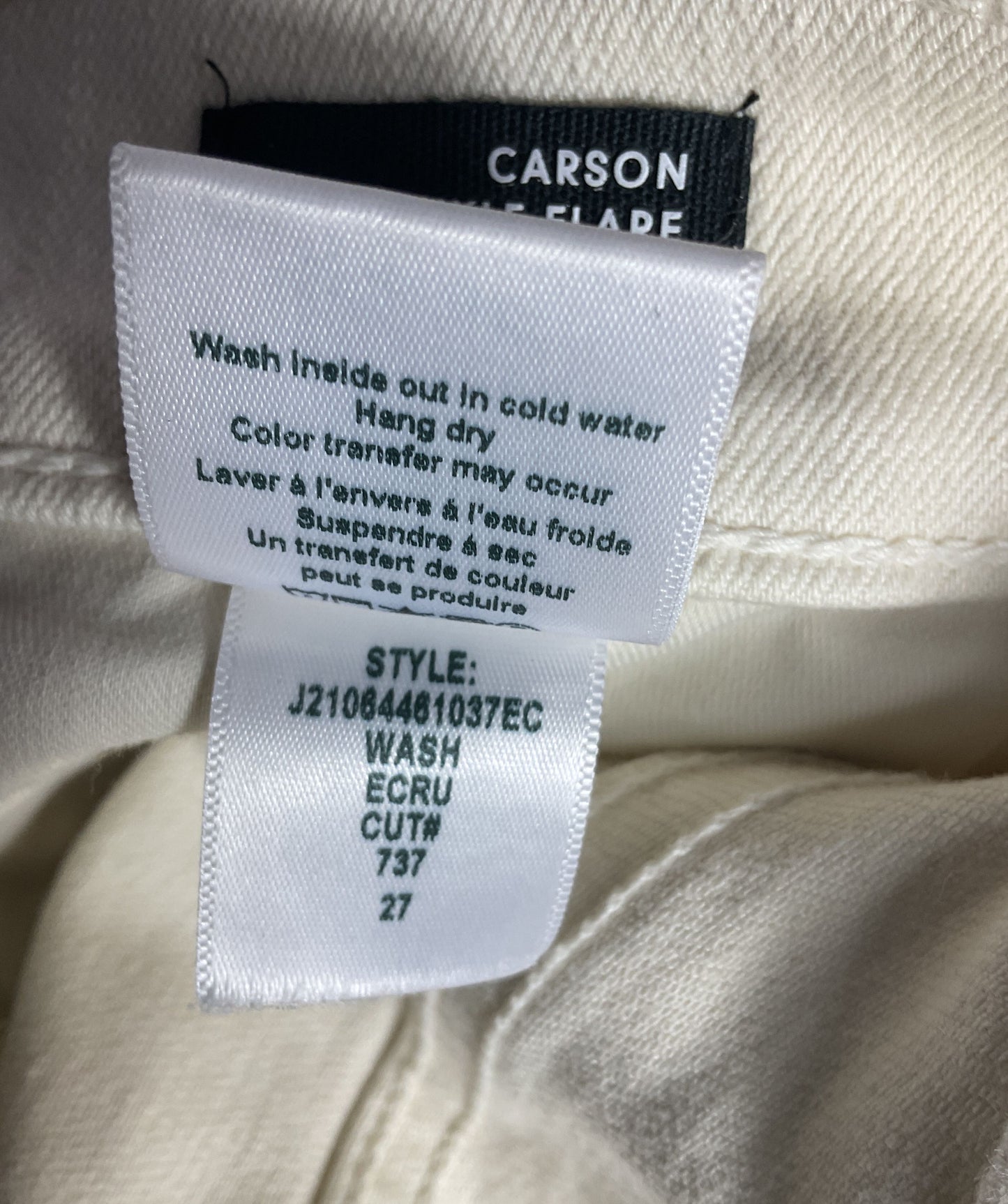 Veronica Beard Carson High Rise Ankle Flare Ecru 27