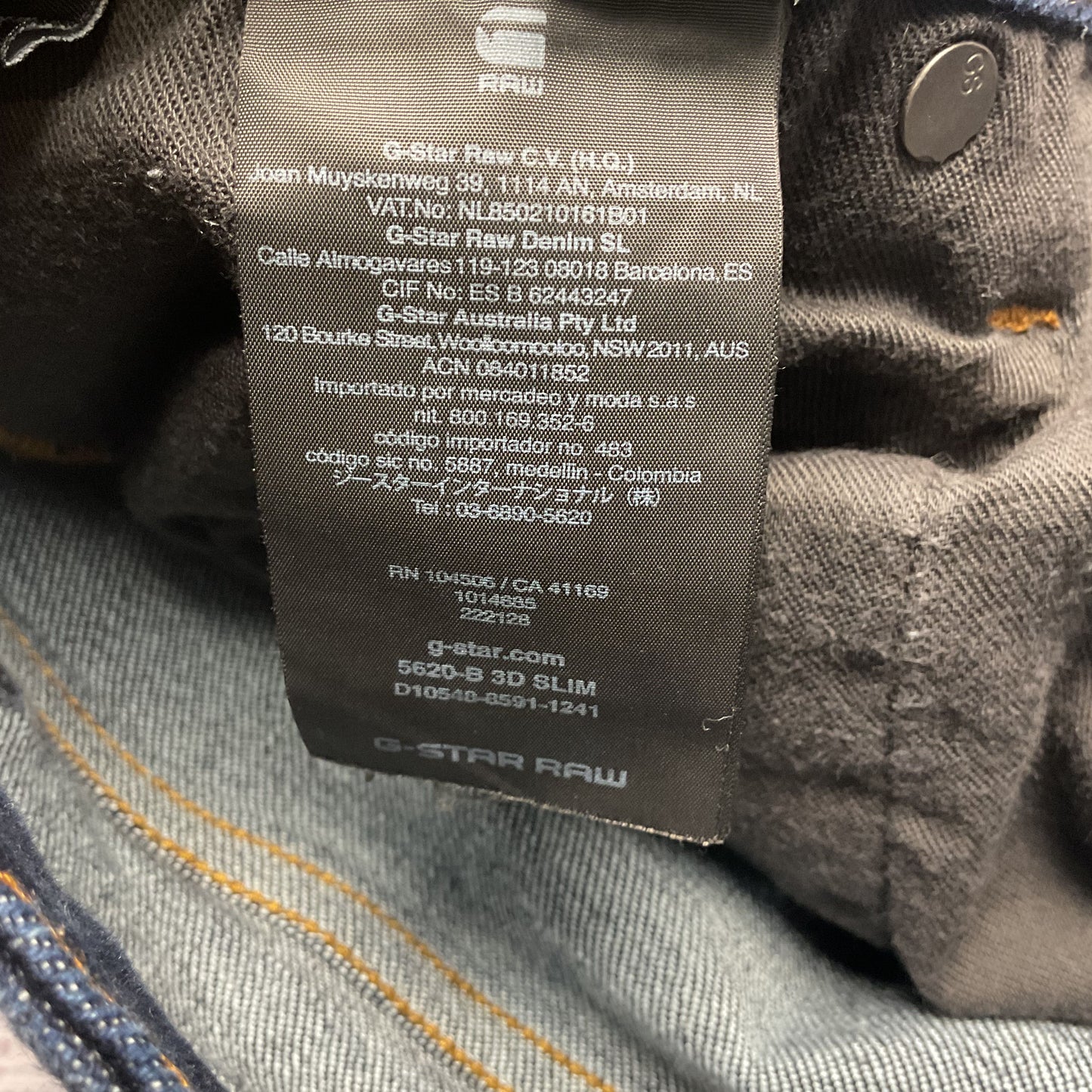 G-Star Raw 5620 3D Tapered Jeans Blue Denim Pants - Size 36x32