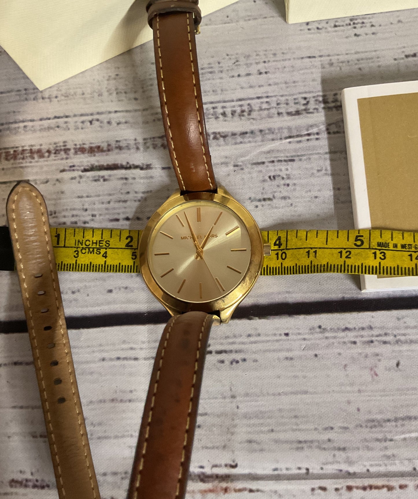 MICHAEL KORS MK2256 Stainless Steel Brown Leather Wrap Band Watch