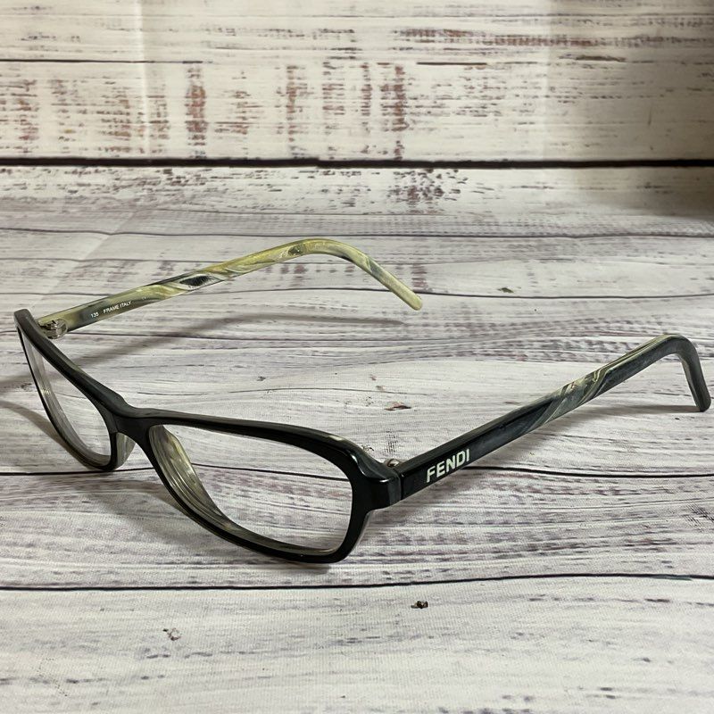 FENDI Unisex Black/Gray Marble Eyeglasses- 135 (FRAMES ONLY)
