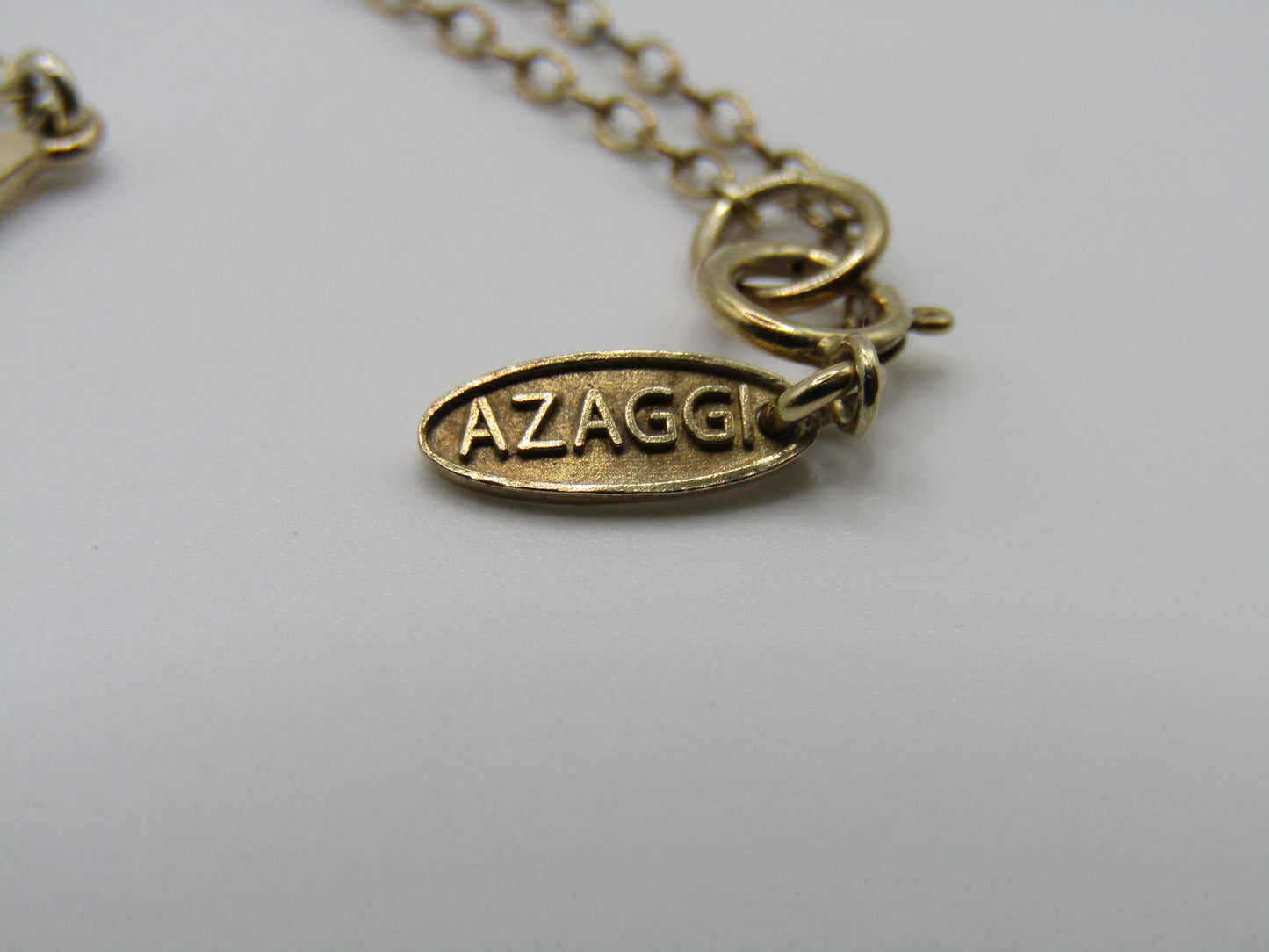 Azaggi Vermeil Sterling Silver Rolo Chain Crest Bar Pendant Necklace