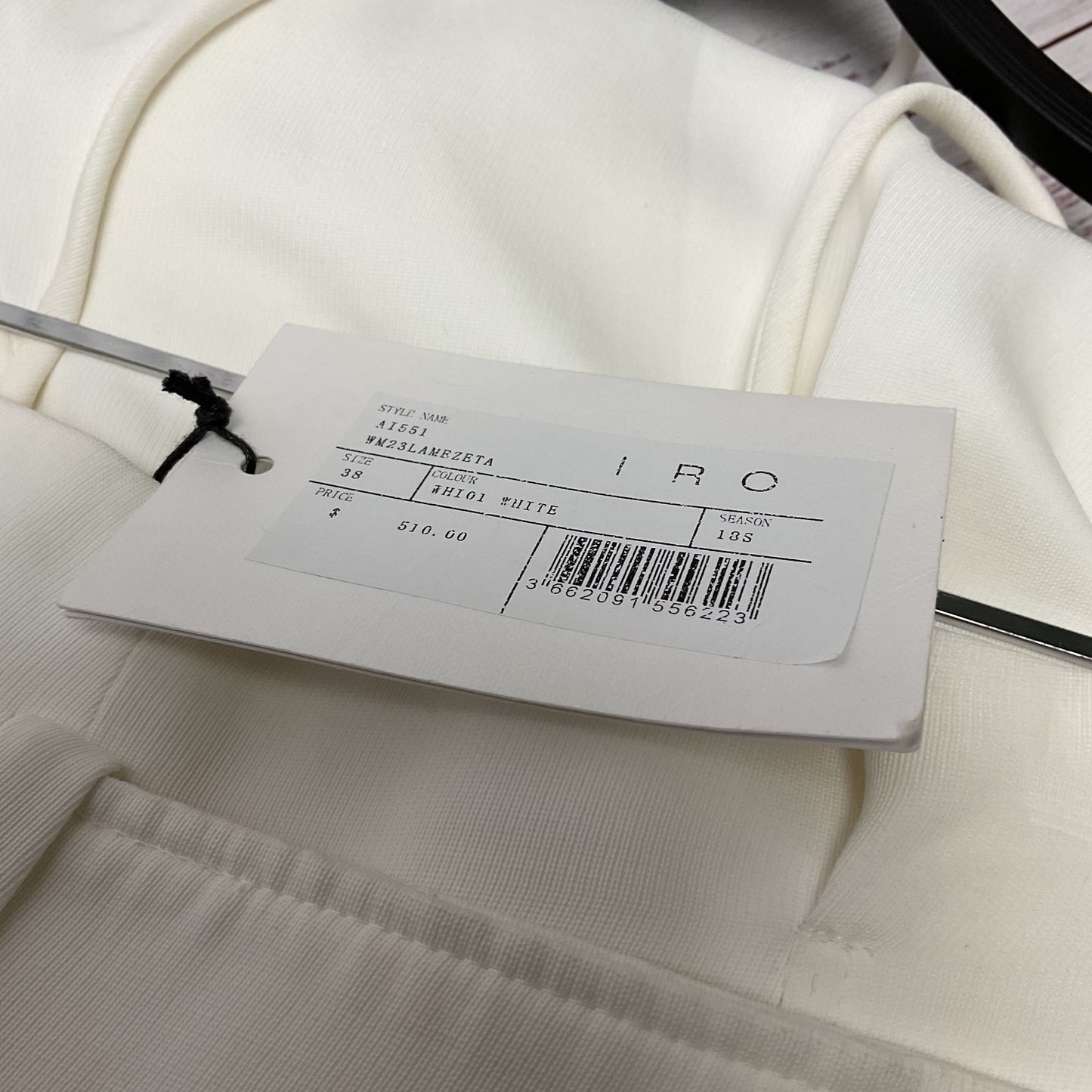 IRO White Lamezeta Women Belt Cinch Trousers Pants - Size 38 New
