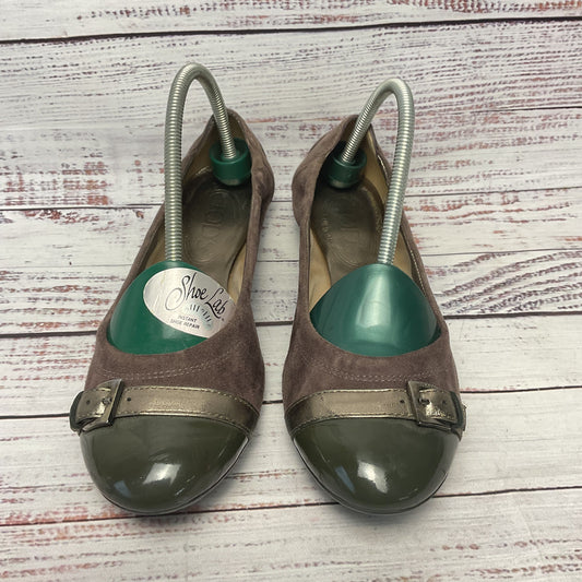 Tods Ballet Driver Brown Suede Foldable Flats Women Size 5.5