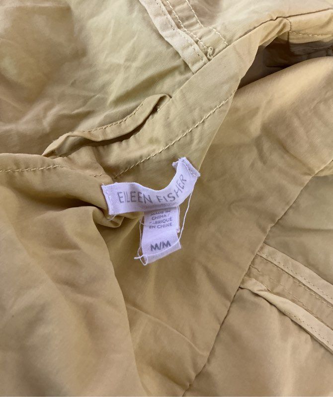 Women's Eileen Fisher Yellow Rain coat w/hood Jacket Size M