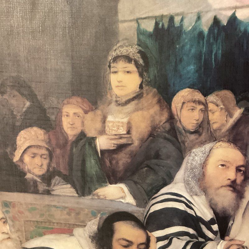 After MAURYCY GOTTLIEB "Jews Praying in Synagogue Yom Kippur" Print