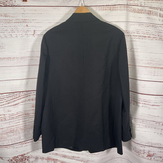 NWT Everlane Black Wool Blend Notch Lapel 2 Button Blazer Jacket - Size 16