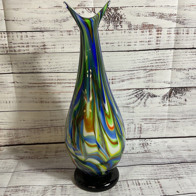 VTG. Murano??? Swirl Art Glass Vase- 15.25"