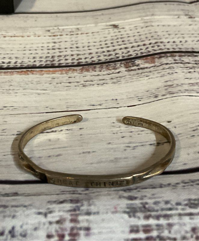 Comstock Sterling Silver Cuff Bracelet "Great Thing are in Future"