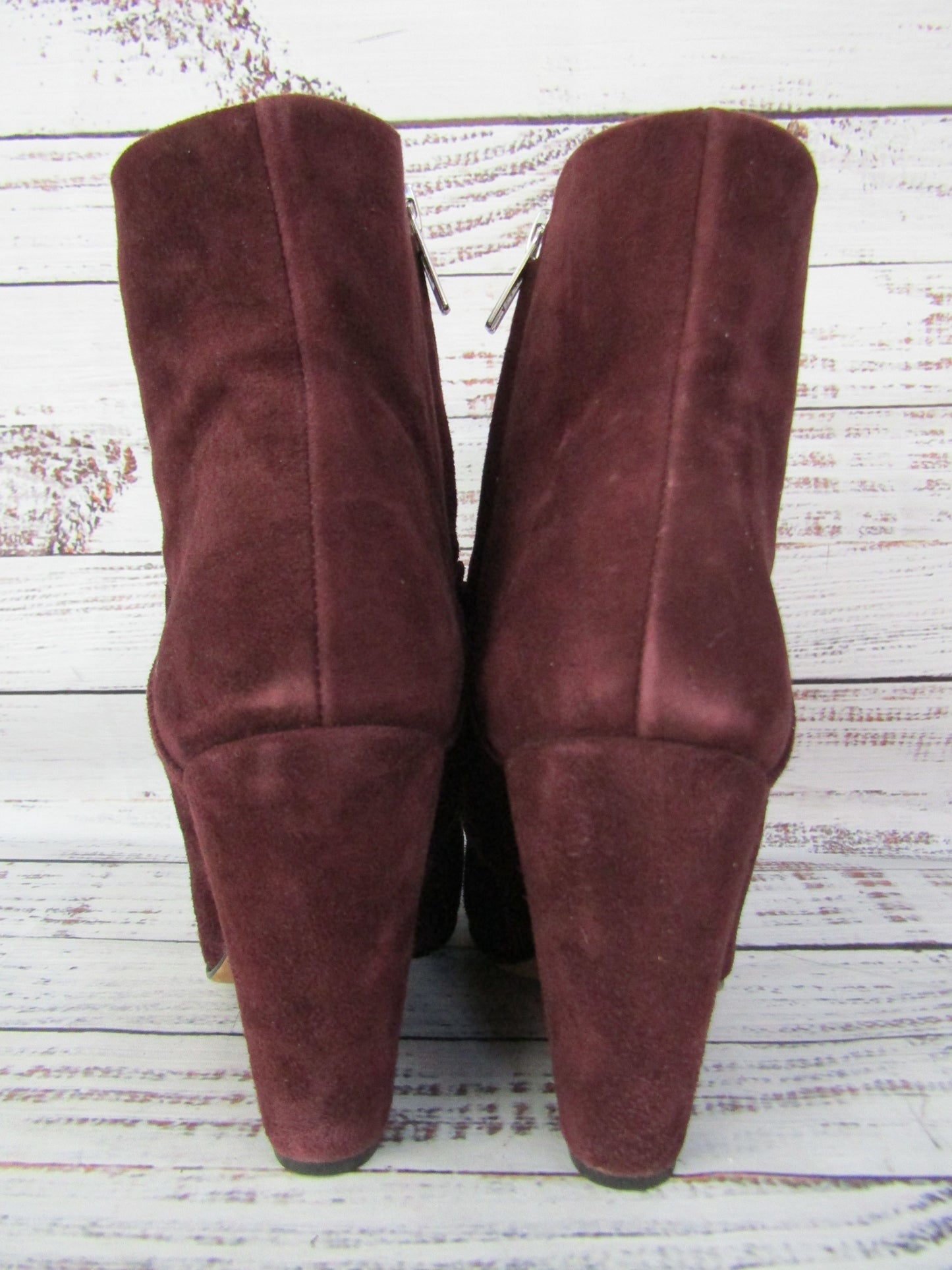 Iro Women's Wine Suede Ankle Boots Size 6 Made in Portugal