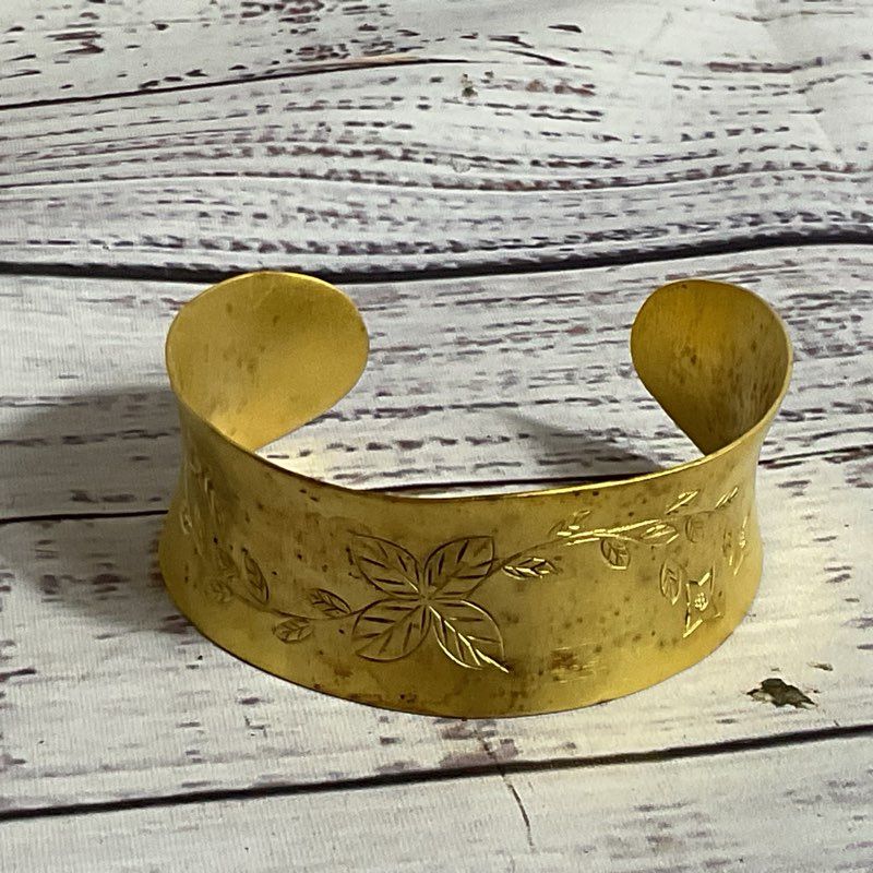 SATYA Sterling Silver Etched Cuff 6.75" Bracelet- 25.60g