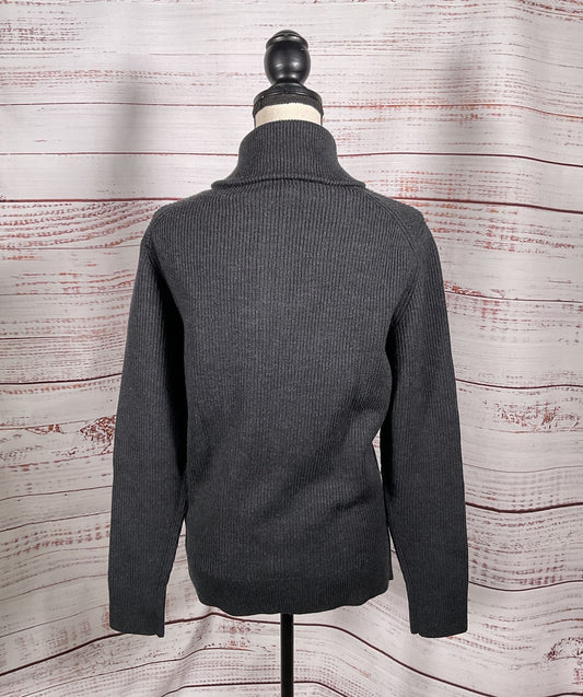 COS Wool Blend Ribbed Half-Zip Sweater Gray XS
