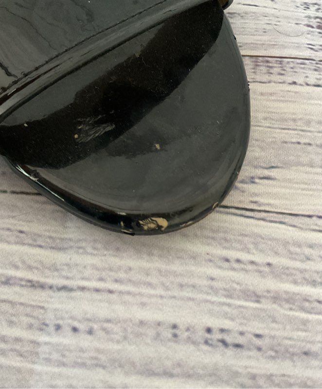 Women's Coach Black Patent Leather Sandal Size 7
