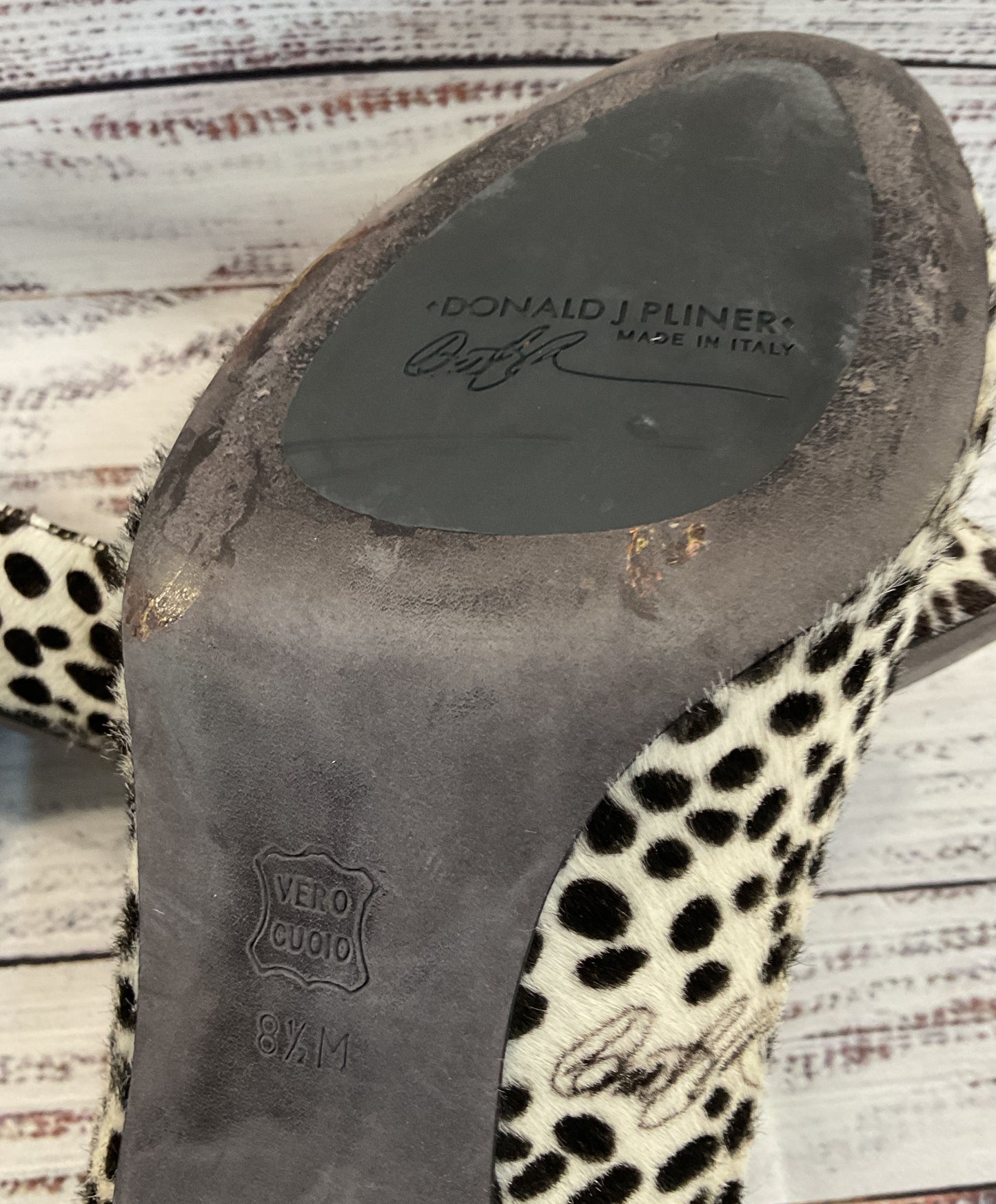 Donald J. Pliner Parr Women's Leopard Print Calf Hair Pumps Made in Italy