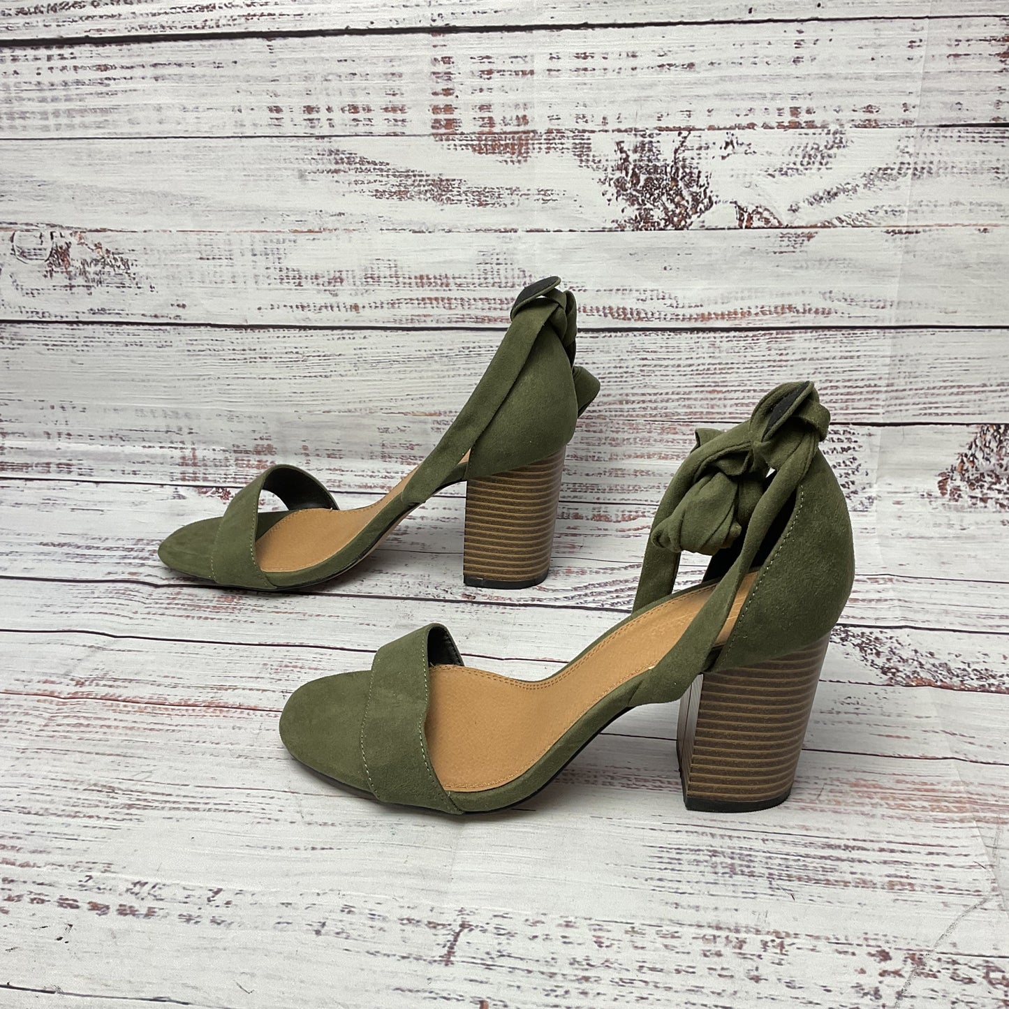 Asos Green Leg Tie Heel Sandal Shoe Women Size 5