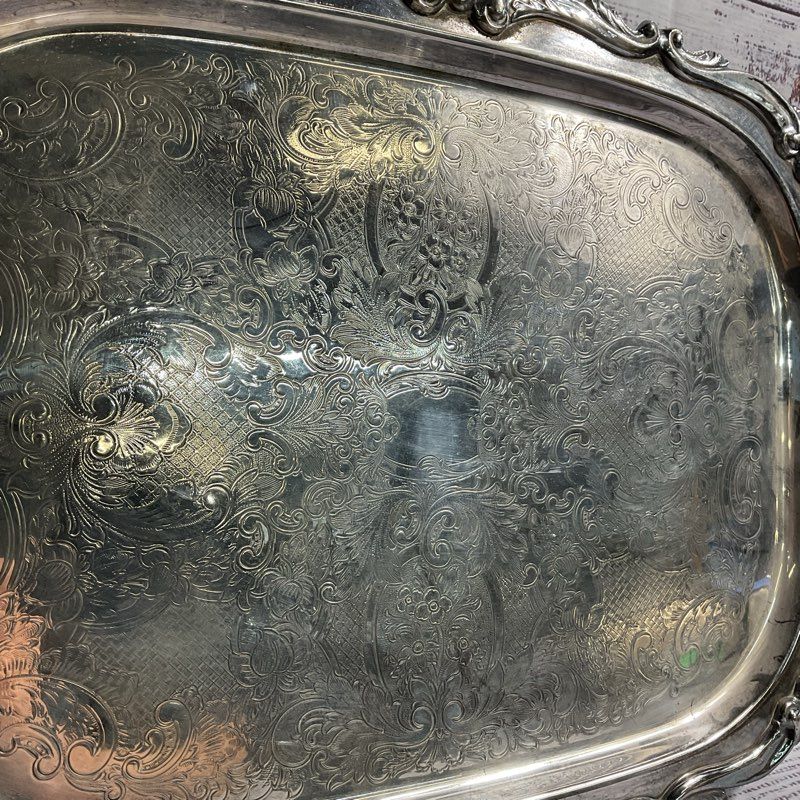 Vintage Eton Silver Inc. Plated Two Handle 20" Electric Warming Tray (No Chord)