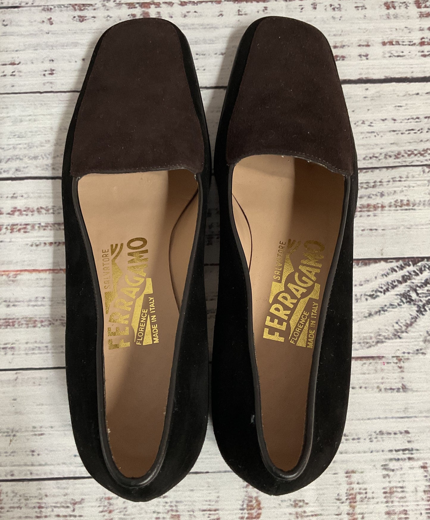 Salvatore Ferragamo Women's Brown Suede Pump Heels Size 5 Made in Italy
