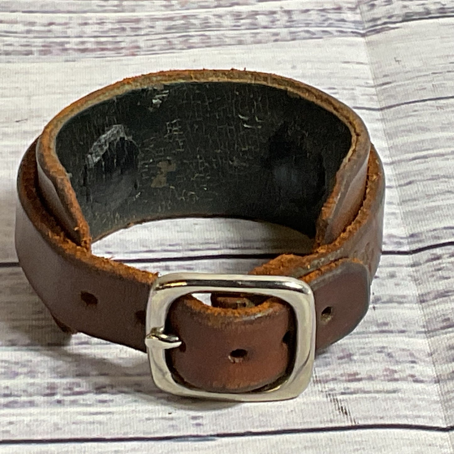 RED MONKEY Designs Women's Brown Leather Wide Band Watch- NEEDS BATTERY