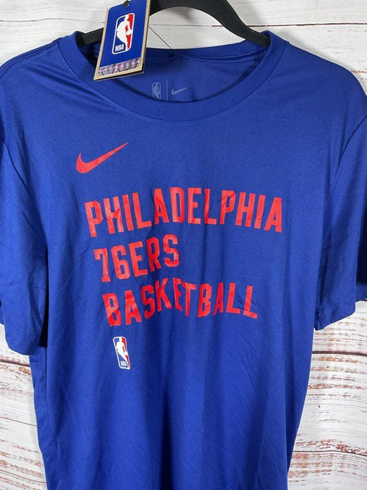 NWT Philadelphia 76ers Nike NBA Authentics Dri-Fit T-Shirt Men's Size S Blue