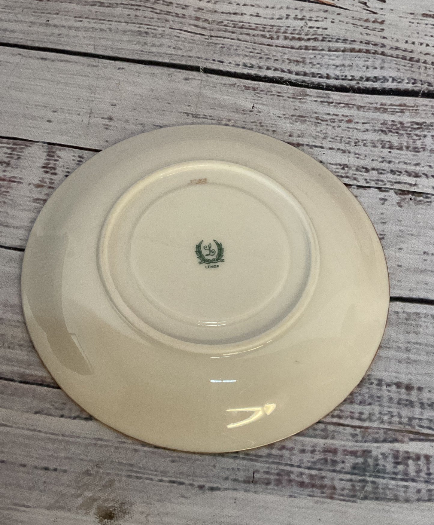 Lenox Bone China Tuxedo Saucer Plates Cream Gold