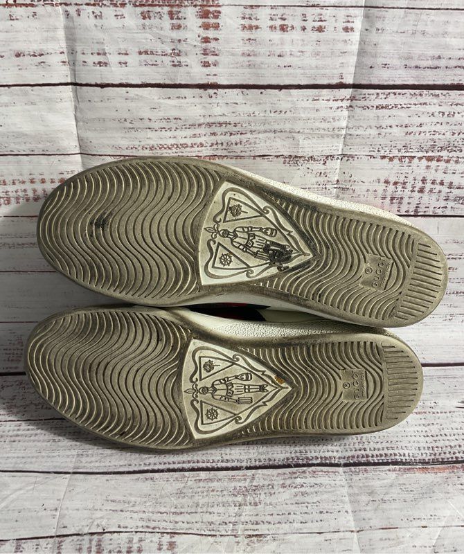 Gucci GG ACE 429446 Men's Sneakers White Leather Size 11 US/44.5 Bee Embroidered