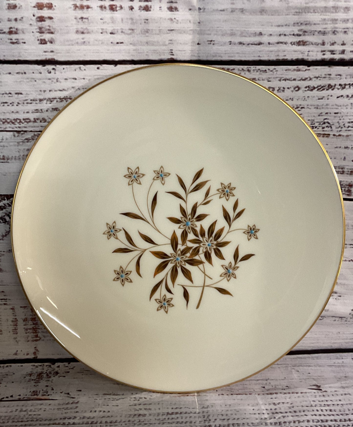 Lenox Porcelain Starlight Set of 12 Dinner Plates Cream