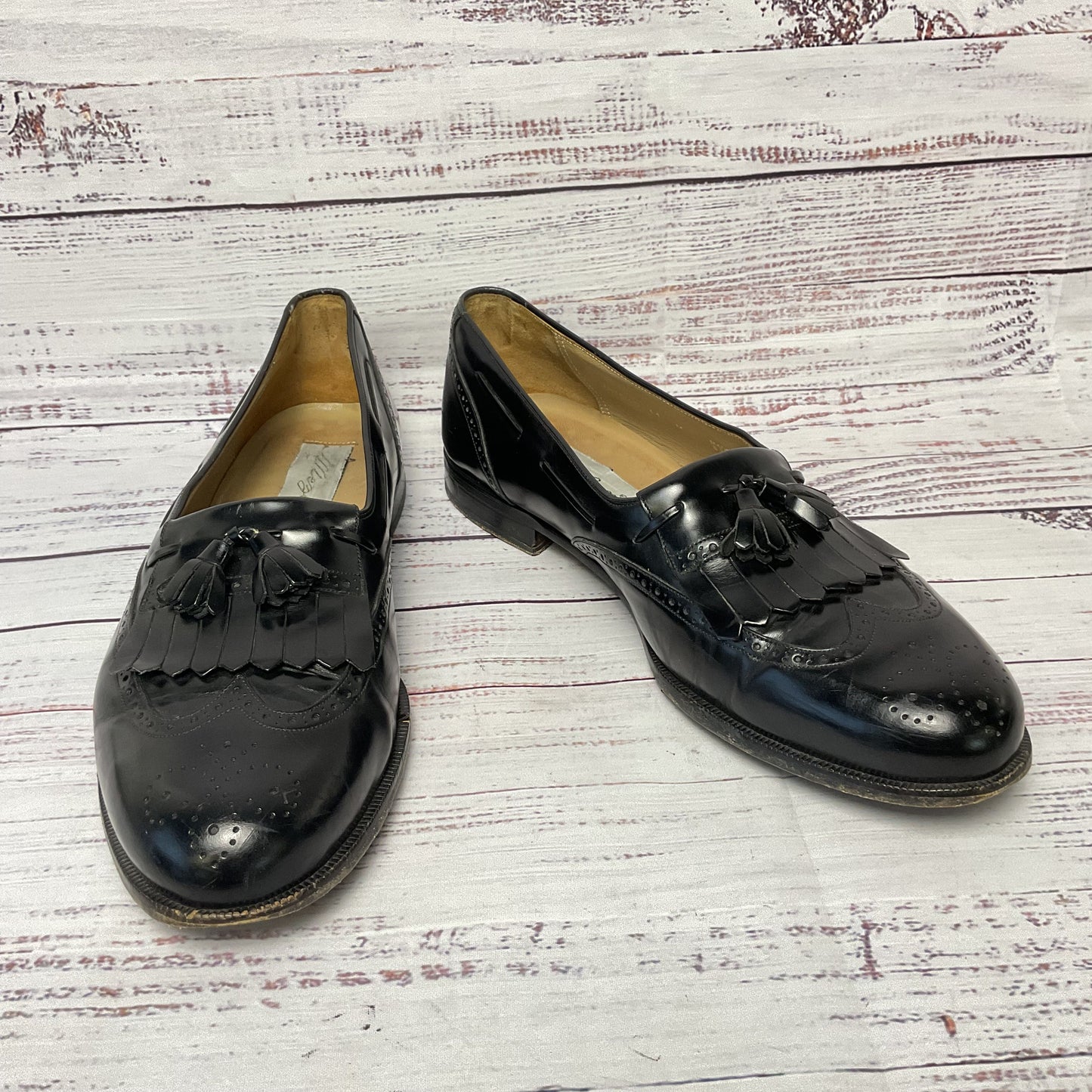 Mezlan Black Leather Tassle Loafer Casual Shoe Men Size 11 As-is
