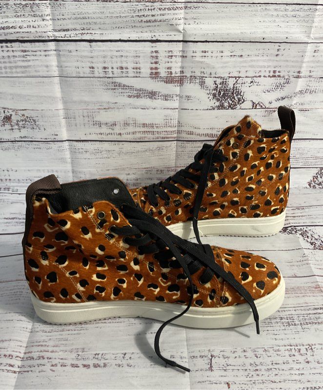 Women's Intentionally Blank Brown Cheetah High Top Sneakers Size 42 11.5-12 US