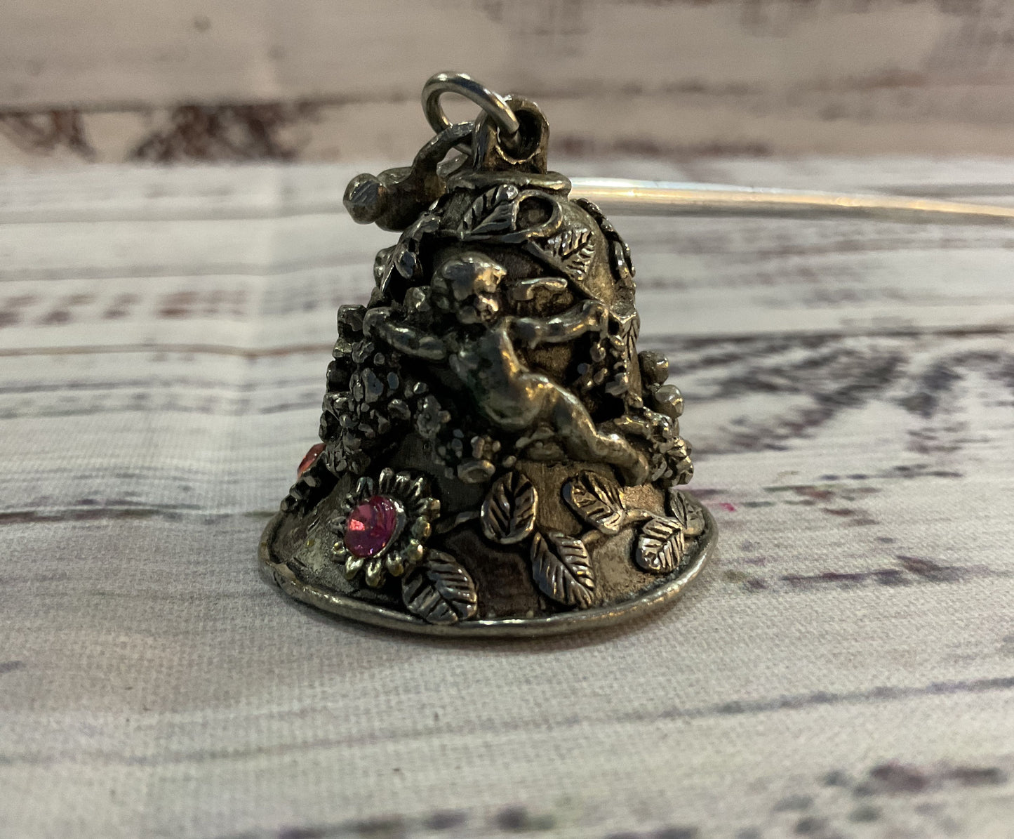 Vintage Comstock Pewter Art Nouveau Cherub Candle Snuffer