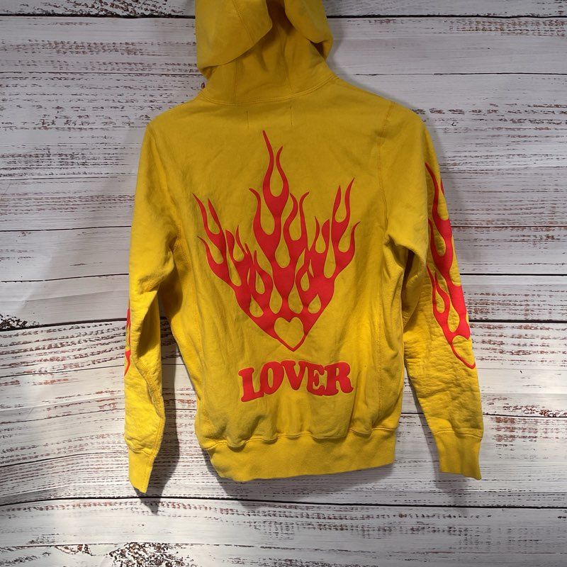 Bianca Chandon Flaming Lover Hoodie Yellow Size Small