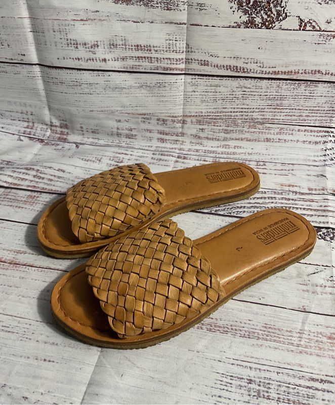 Mohinders Handmade Shoes Brown Leather Slip-On Sandals Unisex Size 7
