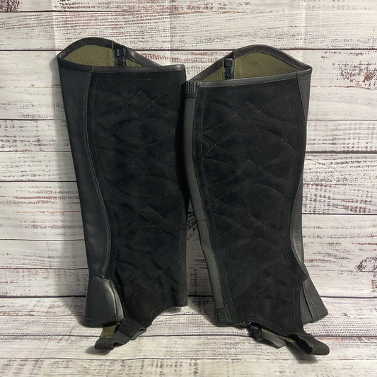 NWOT Ariat Black Leather Classic Chap III Chaps - Size LT
