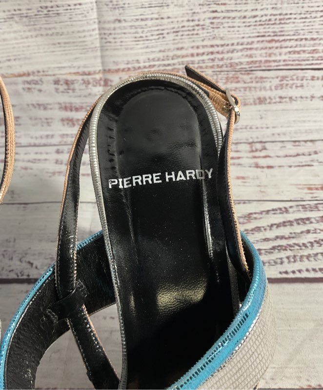Pierre Hardy Women's Silver Scale Multicolor Slingback Heels Size 36.5 EU 6.5 US