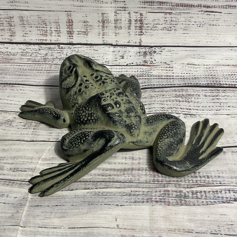 VTG. Virginia Metalcrafters Cast Iron Frog Toad Model #21 Doorstop Garden Statue