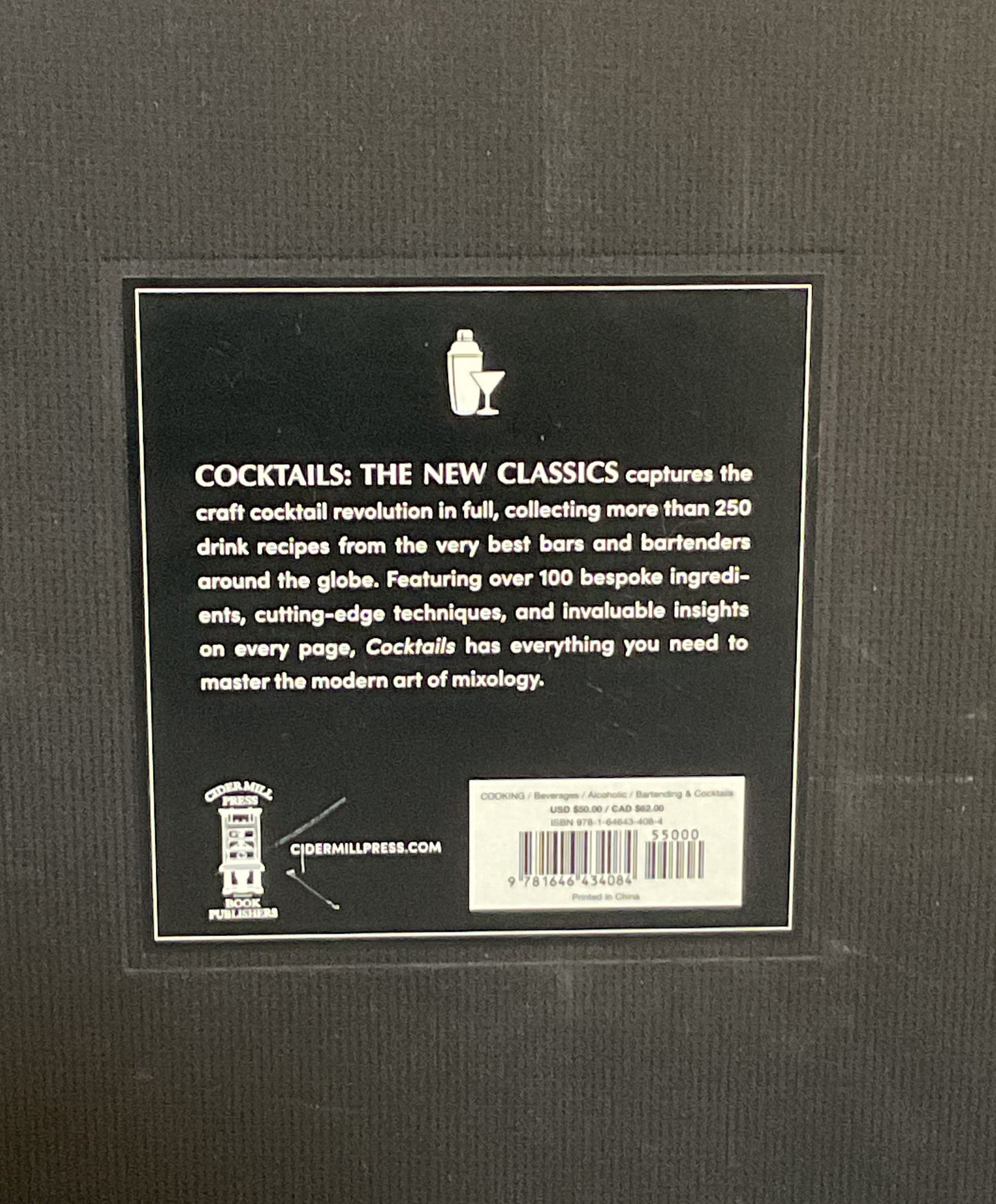 Cocktails: The New Classics Cider Mill Press Hardcover Book