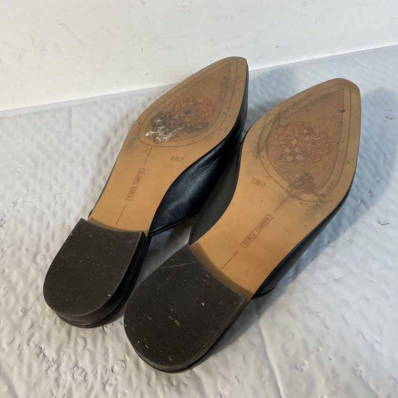 VINCE CAMUTO Women's Black Flat Mule Pointy Slides Sholes- SZ 6.5