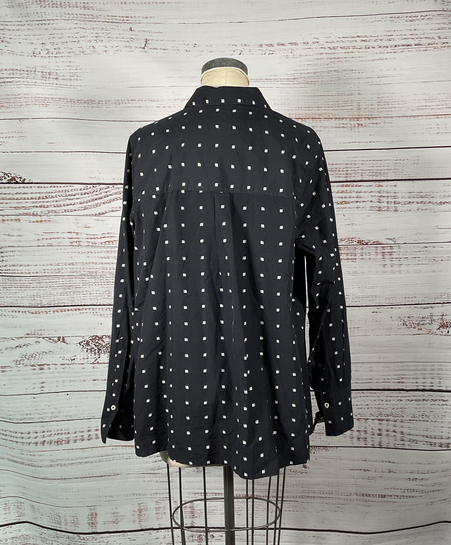 Poggianti Navy 100% Cotton Planet Saturn Embroidered Long Slv ButtonDown-Size 5