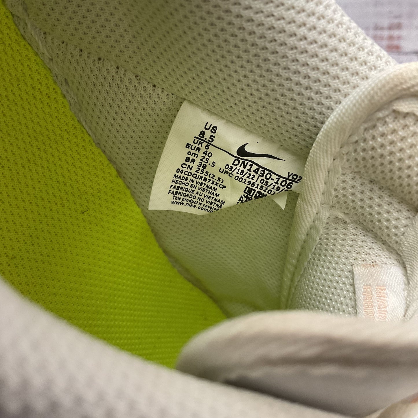 Nike Air Force 1 '07 Next Nature White Pink Sneaker Shoe Women Size 8.5