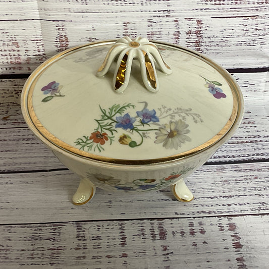 VTG. EDELSTEIN Bavaria Floral Serving Dish with Lid- 4.5" x 5.5"