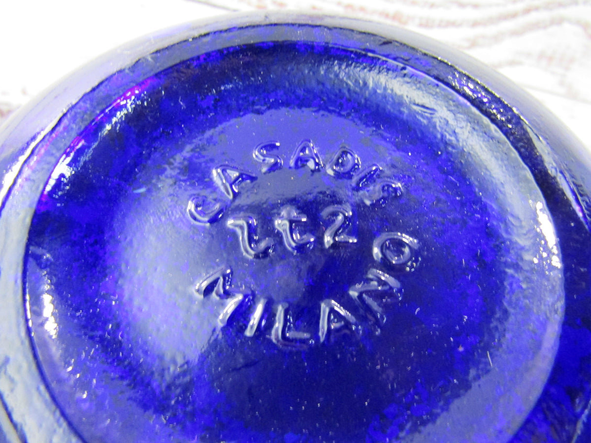 Vintage Jus de Fruit Casadis Milano Cobalt Blue Collectible Bottle