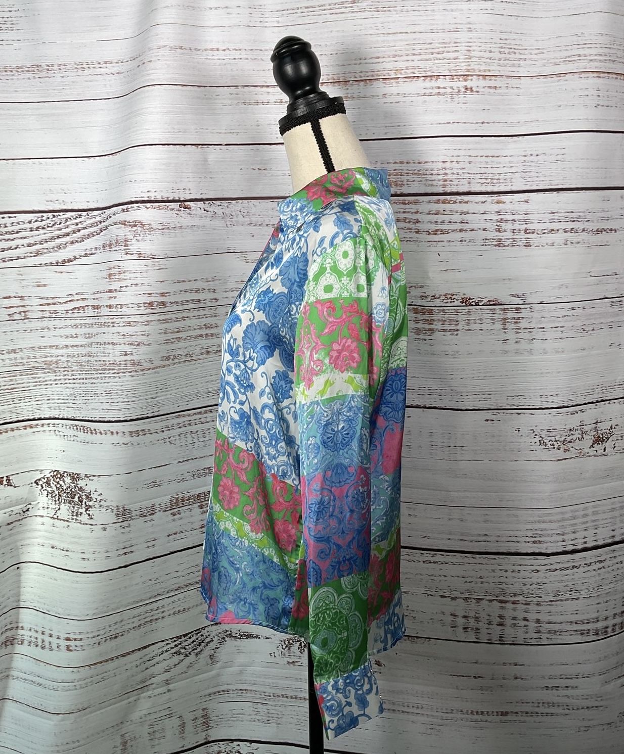 NWT Industry Republic Patchwork Print Long Sleeve Button-Down - Size Medium