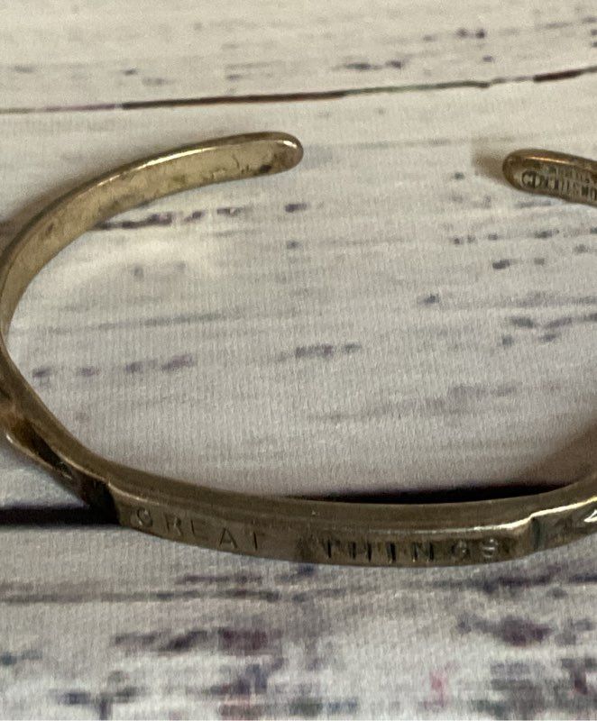 Comstock Sterling Silver Cuff Bracelet "Great Thing are in Future"