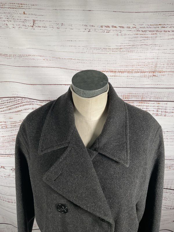 Vintage J. Percy Women's Dark Gray 100% Wool Coat Size 14