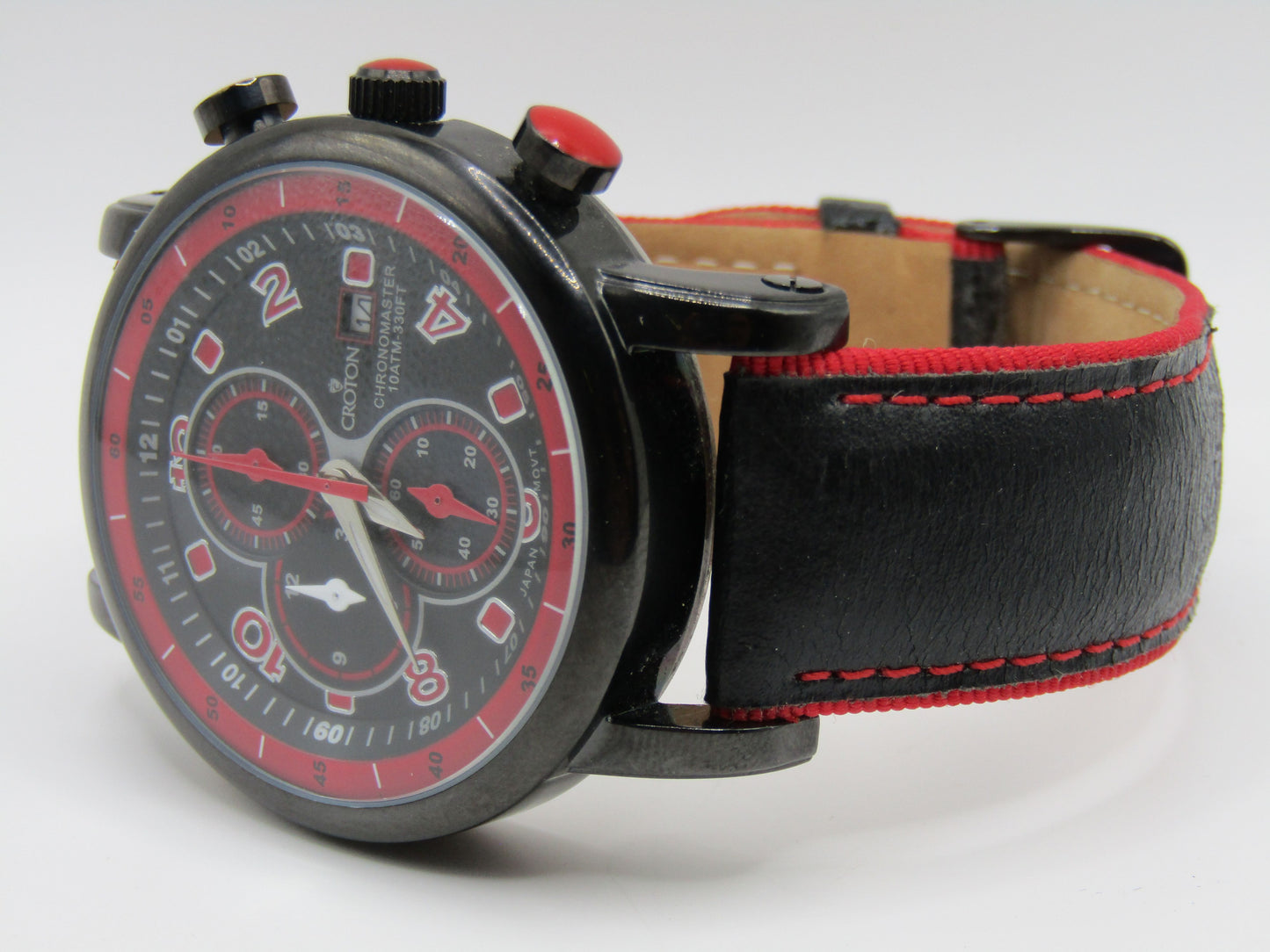 Croton Chronomaster Men's Black & Red Chronograph Watch CC311212